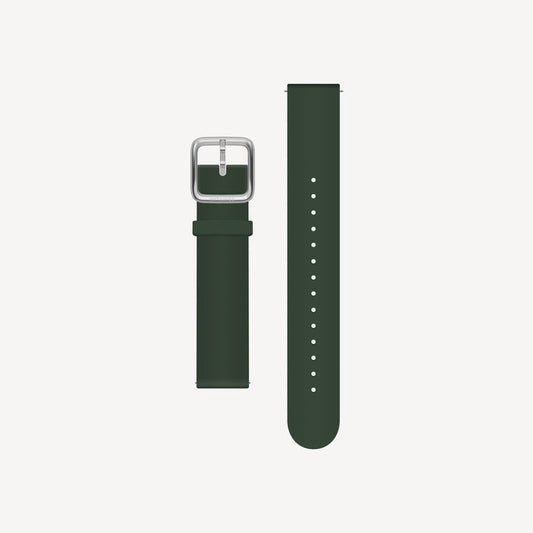 Premium Sport Fluoroelastomer Wristband Green & Silver
