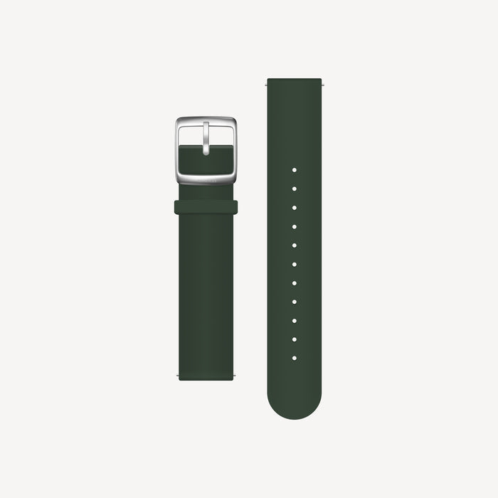 Premium Sport Fluoroelastomer Wristband Green & Silver