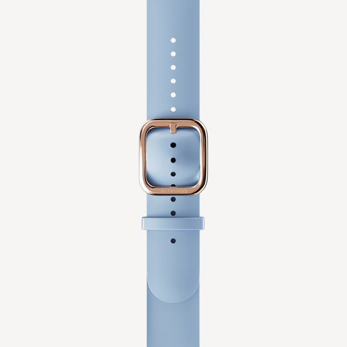 Premium Sport Fluoroelastomer Wristband Light Blue & Rose Gold