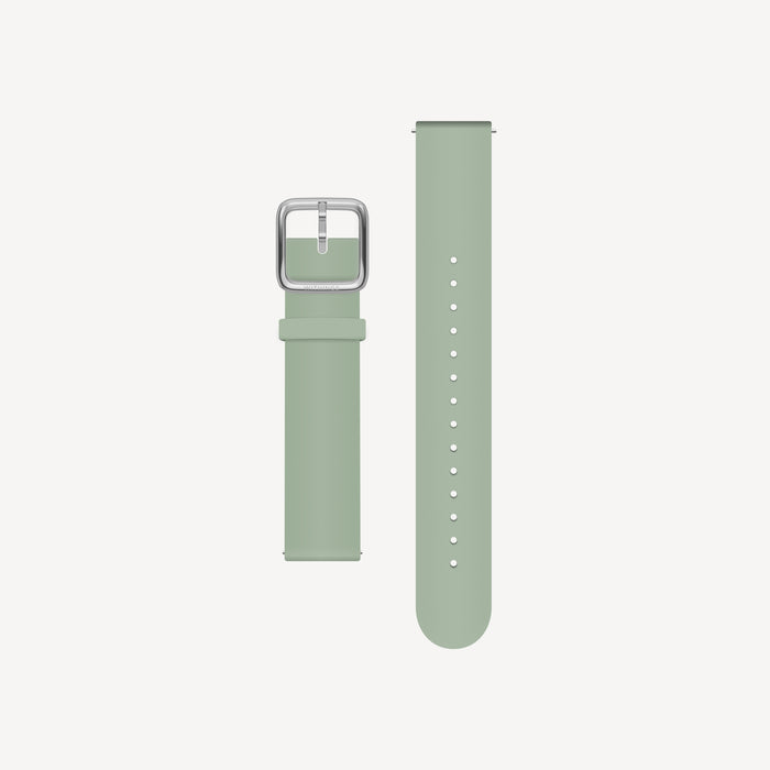 Premium Sport Fluoroelastomer Wristband Light Green & Silver