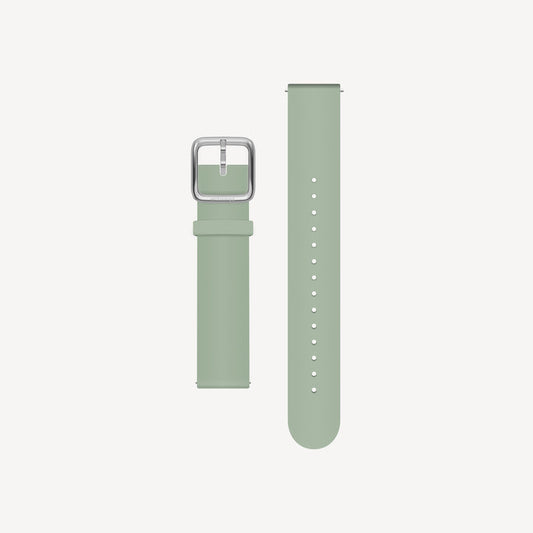 Premium Sport Fluoroelastomer Wristband Light Green & Silver