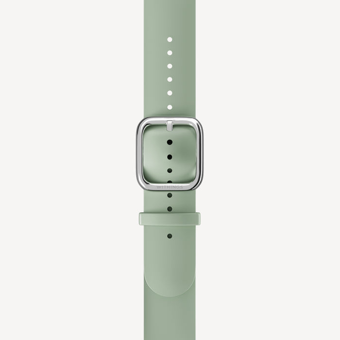 Premium Sport Fluoroelastomer Wristband Light Green & Silver