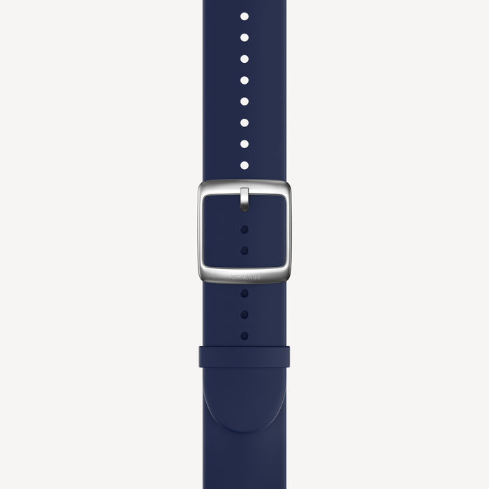 Premium Sport Fluoroelastomer Wristband Night Blue & Silver