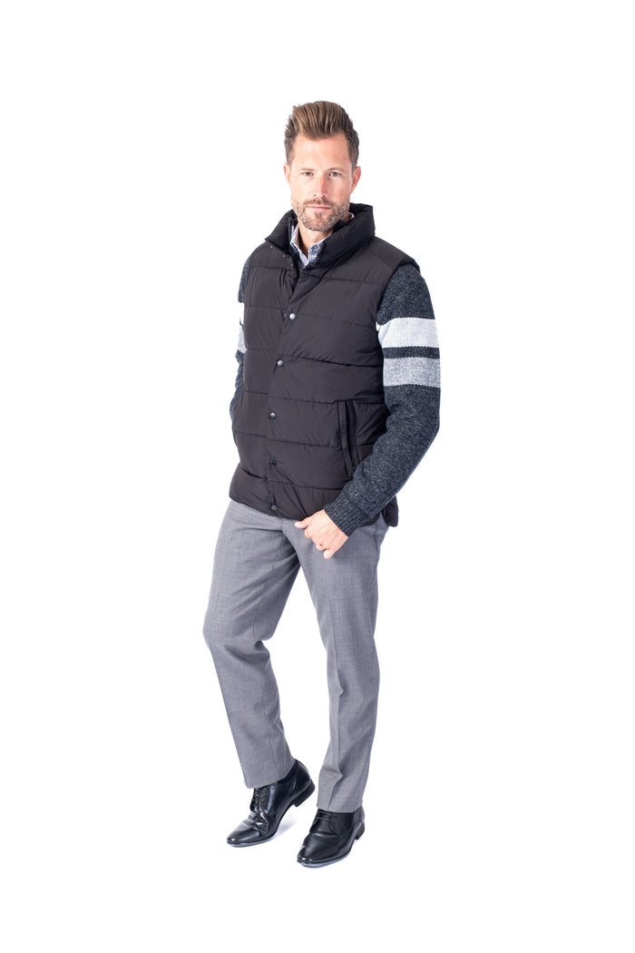 Puffer Nylon Vest - Black