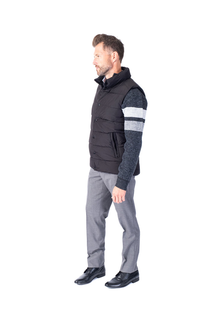 Puffer Nylon Vest - Black