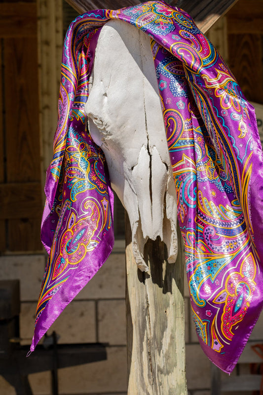 Purple Paisley Wild Rag