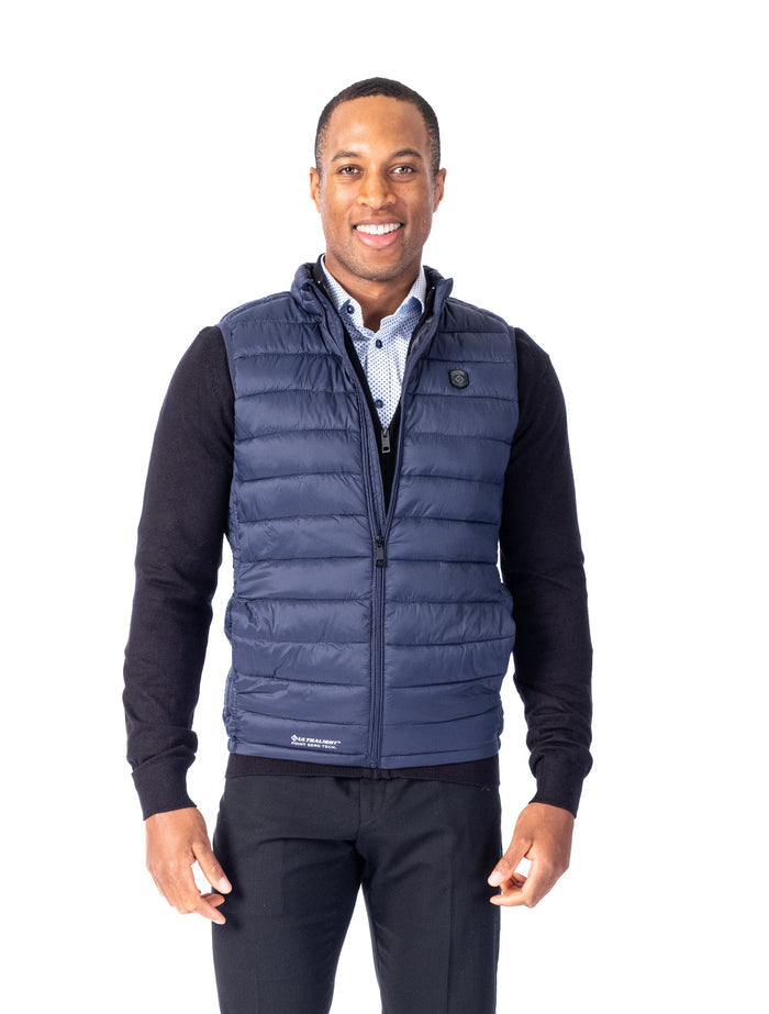 Quilted Nylon Vest - Navy