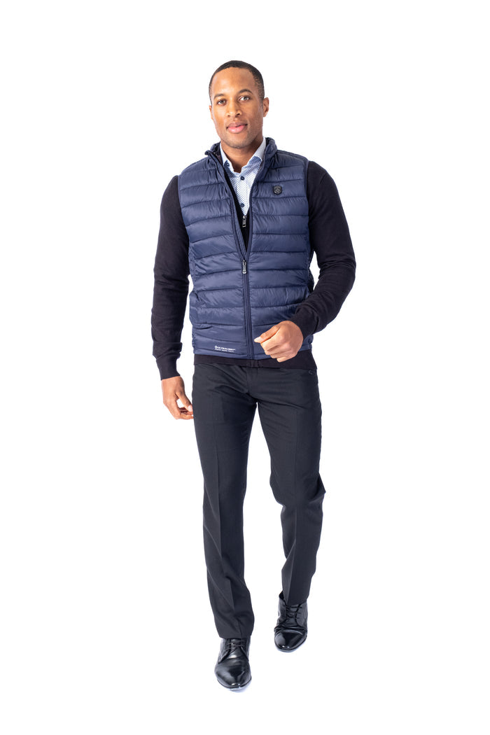 Quilted Nylon Vest - Navy