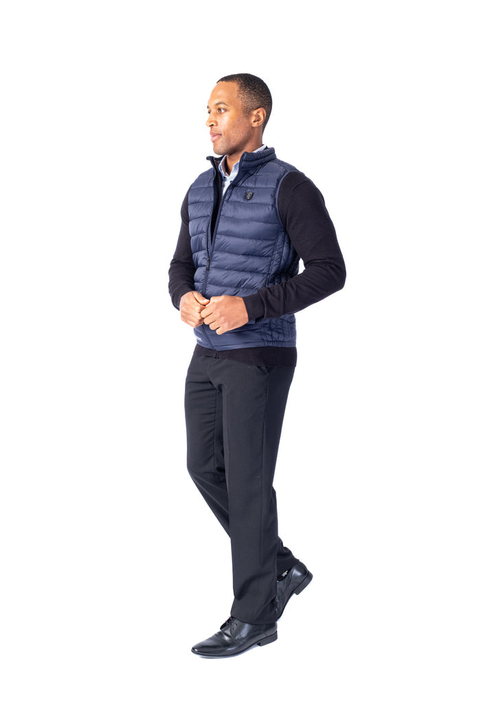 Quilted Nylon Vest - Navy