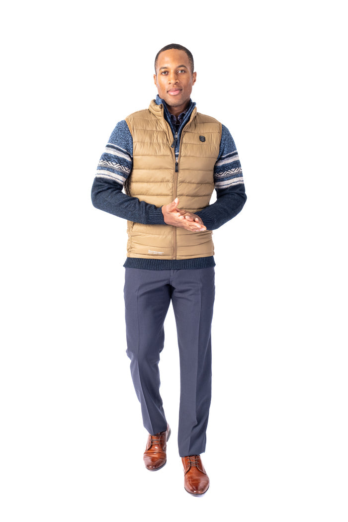 Quilted Nylon Vest - Tan