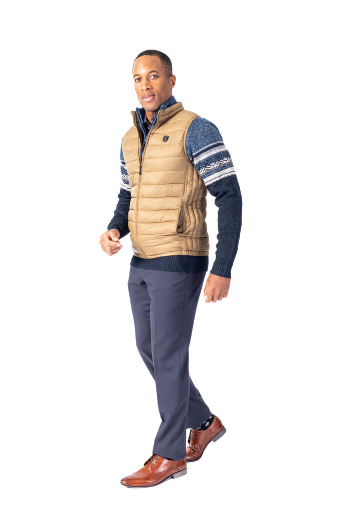 Quilted Nylon Vest - Tan