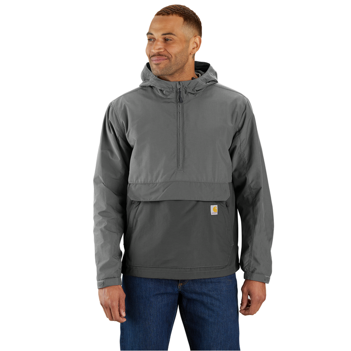 Rain Defender Loose Fit Lightweight Packable Anorak - EA7-Steel-Gravel | Carhartt 105749