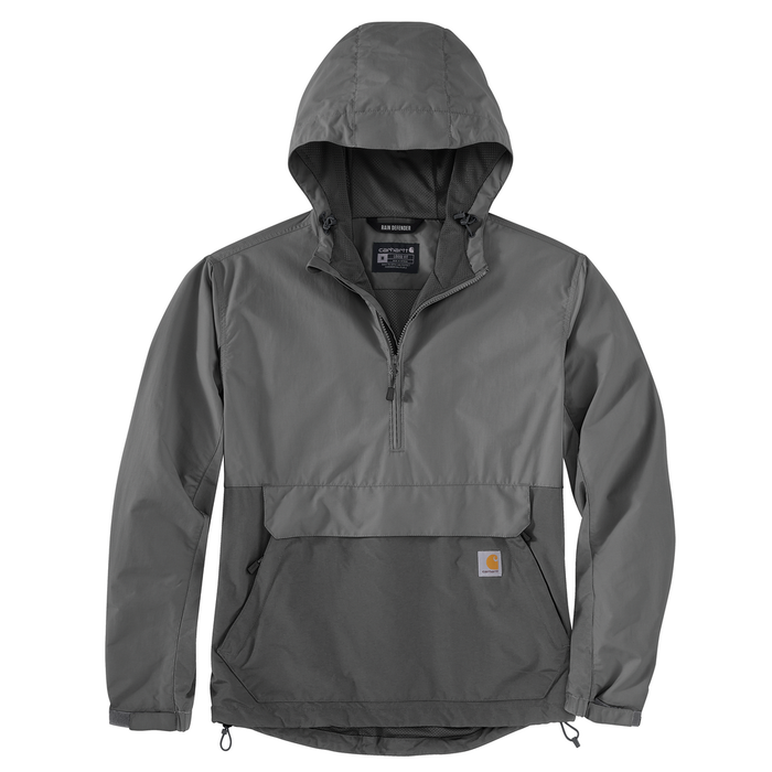 Rain Defender Loose Fit Lightweight Packable Anorak - EA7-Steel-Gravel | Carhartt 105749