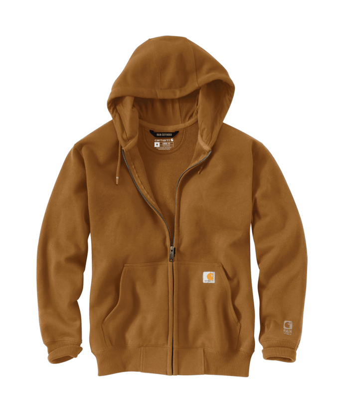 RAIN DEFENDER PAXTON HEAVYWEIGHT HOODED ZIP FRONT SWEATSHIRT - BRN-Carhartt Brown | Carhartt 100614