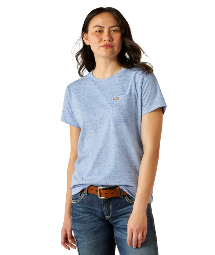 Rebar Cotton Strong Space Dyed T-Shirt - 420-Wedgewood | Ariat 10054872