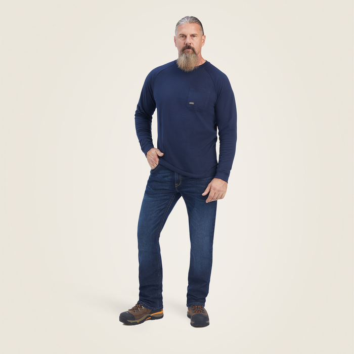 Rebar Cotton Strong T-Shirt - 410-Navy | Ariat 10041489