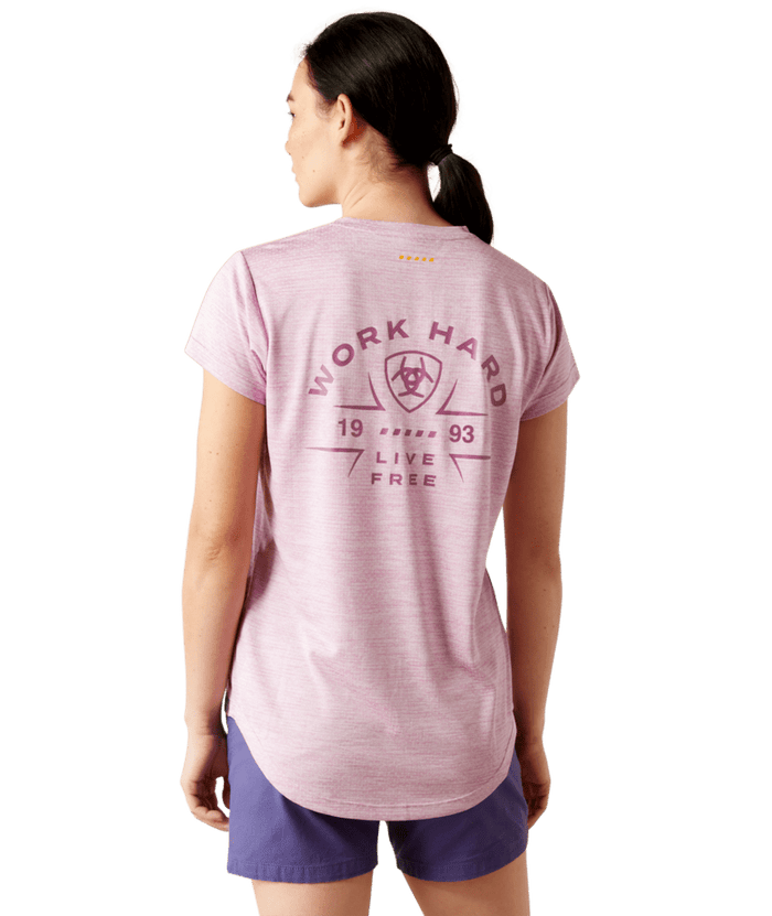 Rebar Evolution Work Hard V-Neck T-Shirt - 300-Smokey Grape | Ariat 10054427