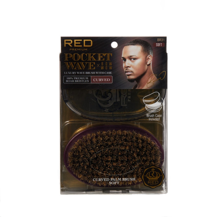 RED BOW WOW X 360 Power Wave Premium Boar Brush with Case # BR31 - Palms Fashion Inc.