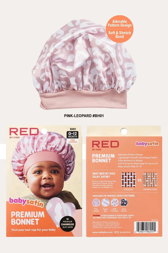 RED BY KISS BABY SATIN HAIR BONNET SLEEP CAP - BSW BEAUTY CANADA