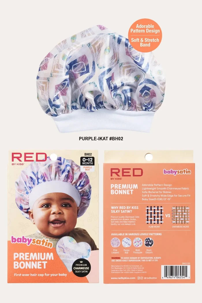 RED BY KISS BABY SATIN HAIR BONNET SLEEP CAP - BSW BEAUTY CANADA