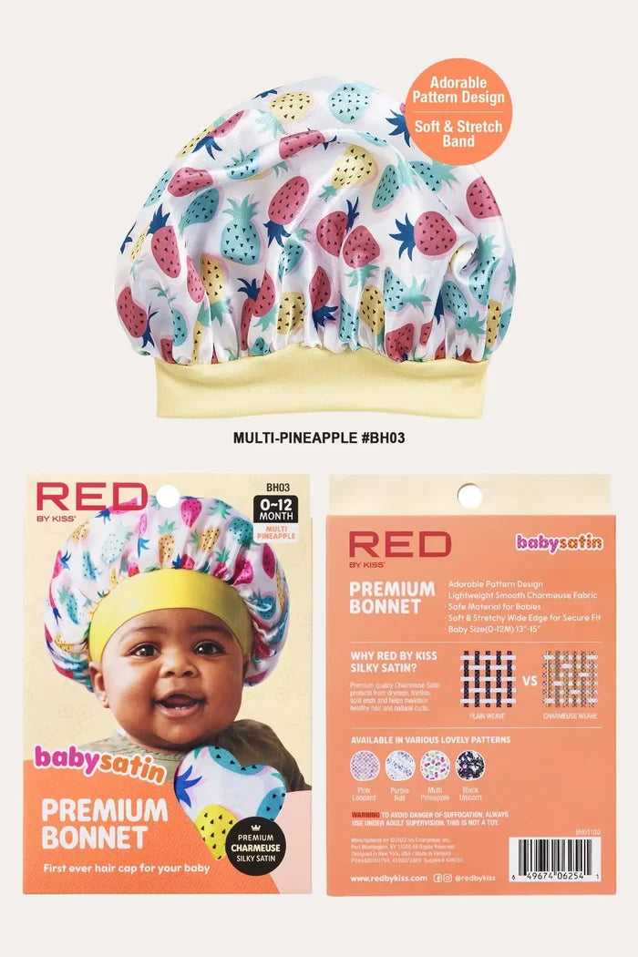 RED BY KISS BABY SATIN HAIR BONNET SLEEP CAP - BSW BEAUTY CANADA