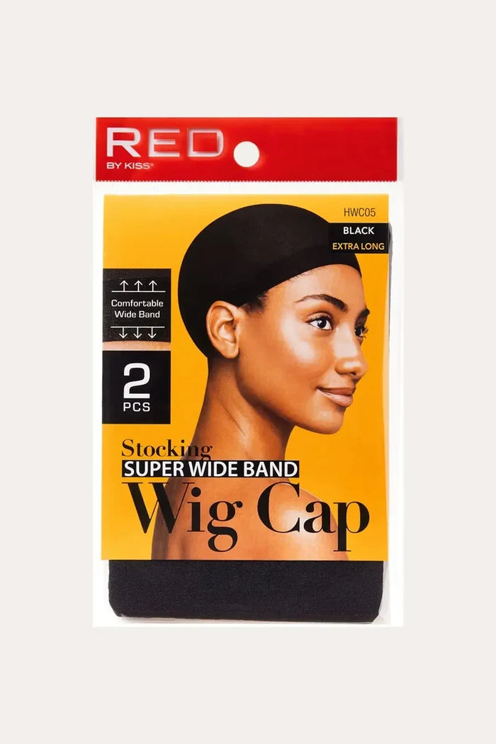 RED BY KISS STOCKING SUPER WIDE WIG CAP 2PCS RED BEAUTY