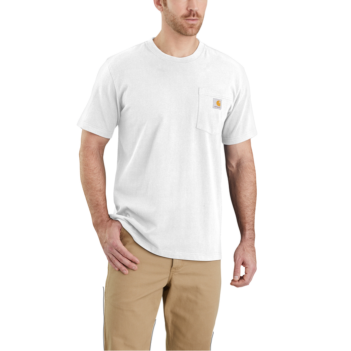 Relaxed Fit Heavyweight Short-Sleeve Pocket T-Shirt - 100-White | Carhartt 103296