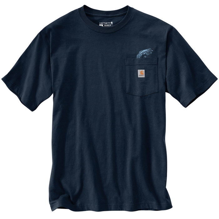 Relaxed Fit Lightweight Short-Sleeve Pocket Fish Graphic T-Shirt - I26-Navy | Carhartt 106893