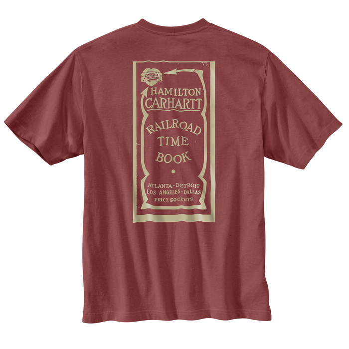 Relaxed Fit Lightweight Short-Sleeve Pocket Railroad Graphic T-Shirt - RB1-Crimson Moss | Carhartt 106773