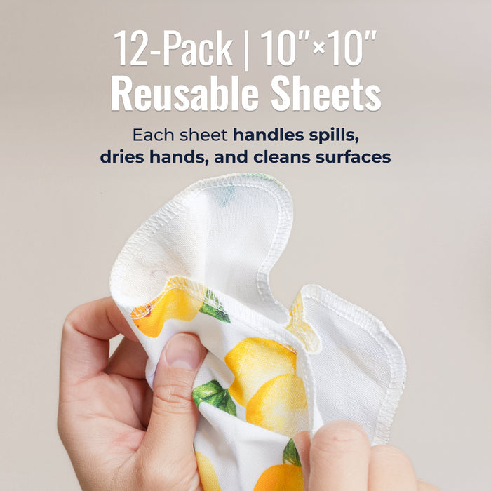 Reusable Paper Towels - Lemons