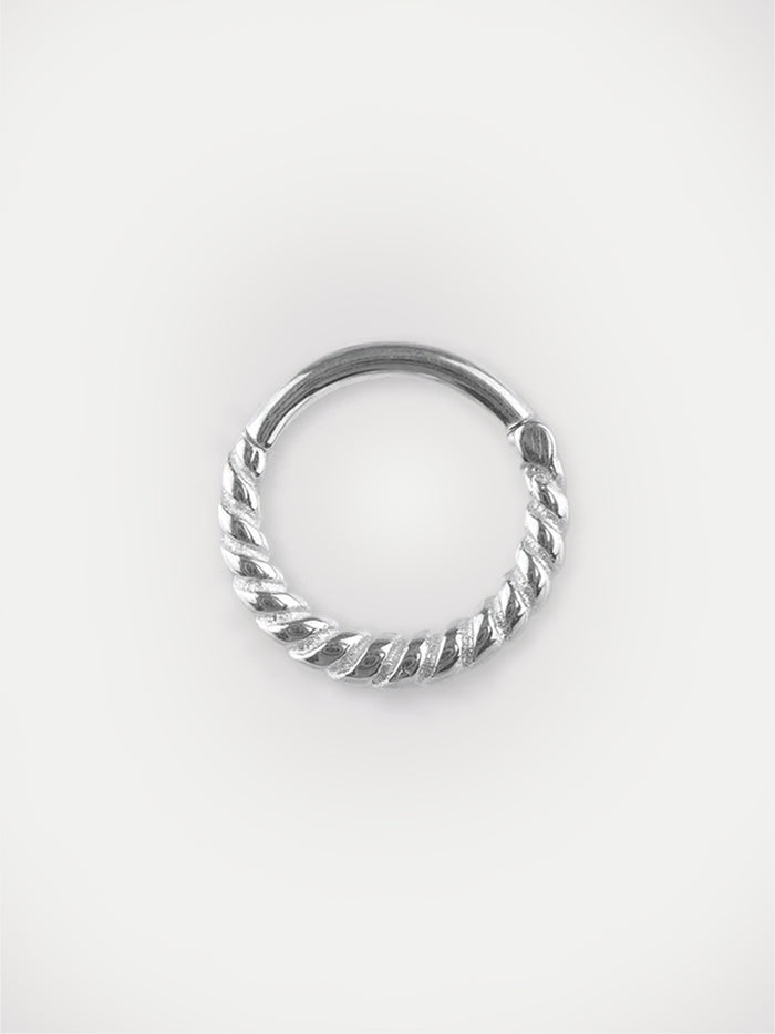 Rope Twist Hinged Ring 16G | Steel-Image 1