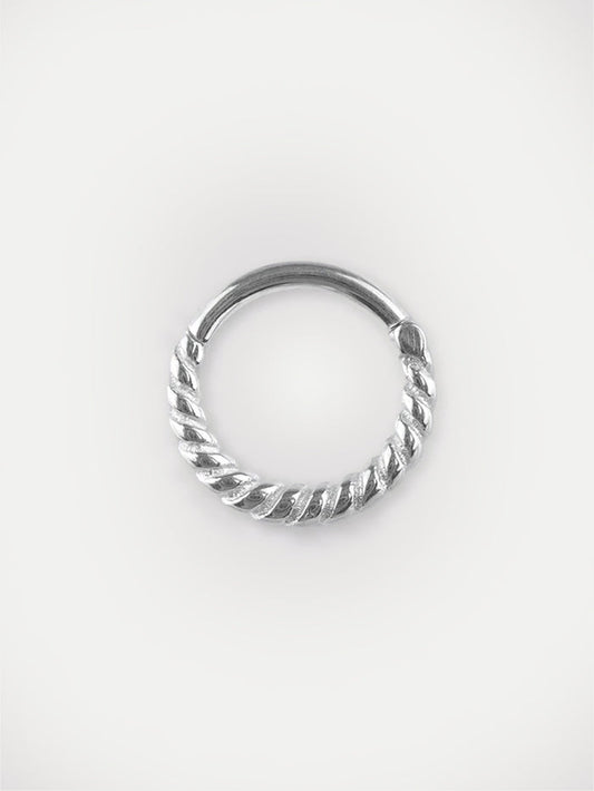 Rope Twist Hinged Ring 16G | Steel-Image 1