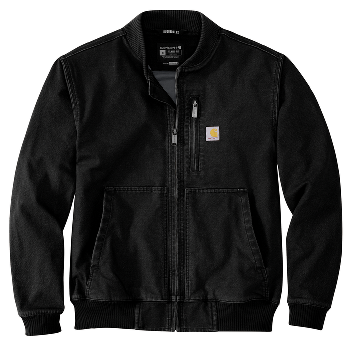 Rugged Flex Duck Relaxed Fit Bomber Jacket - N04-Black | Carhartt 106781