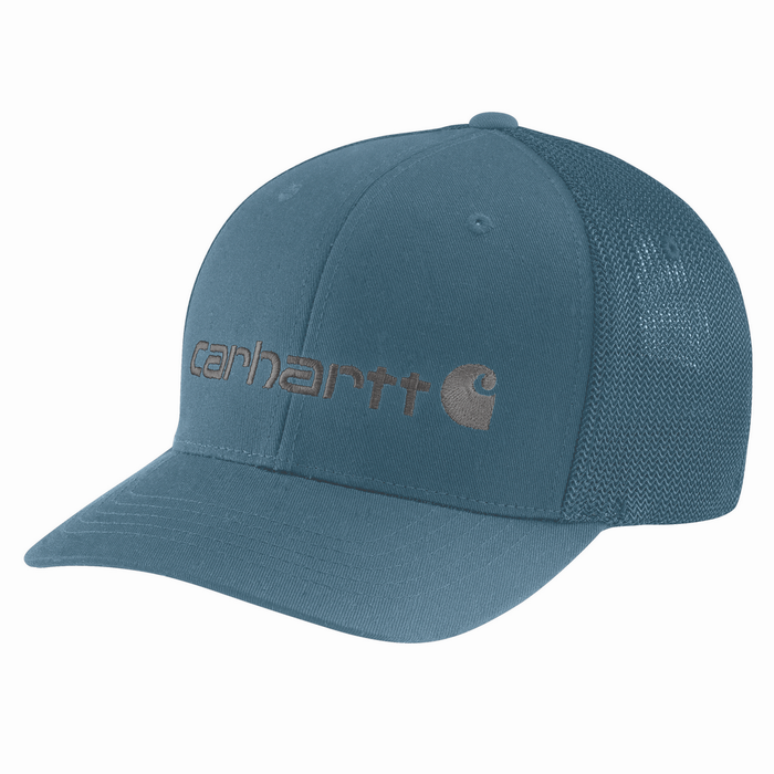 Rugged Flex Fitted Canvas Mesh-Back Logo Graphic Cap - HK8-Storm Blue | Carhartt 105353