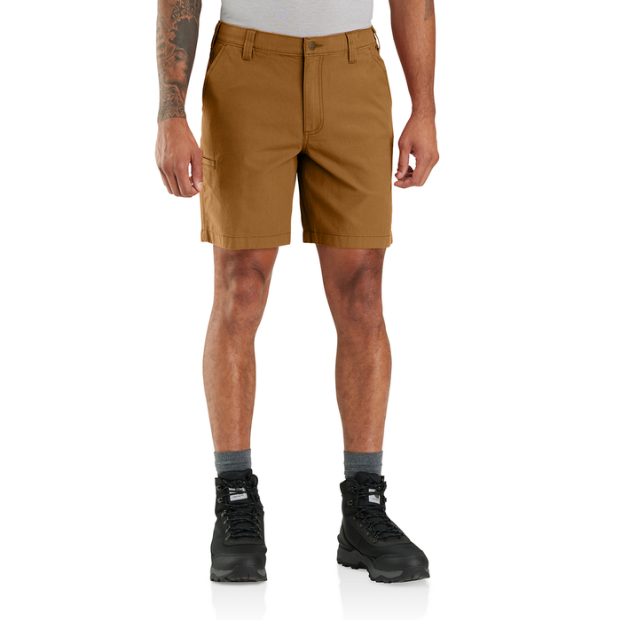 Rugged Flex Relaxed Fit 8in Canvas Work Short - BRN-Carhartt Brown | Carhartt 105841