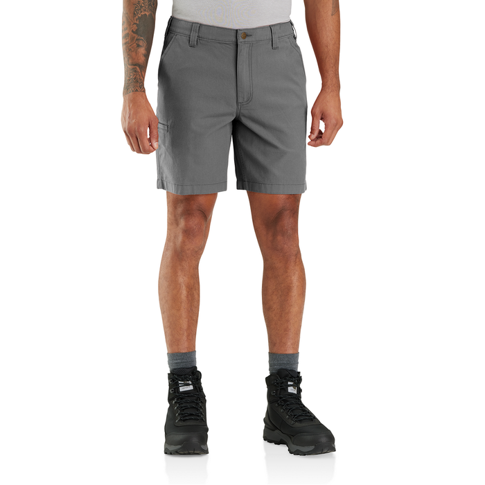 Rugged Flex Relaxed Fit 8in Canvas Work Short - STL-Steel | Carhartt 105841