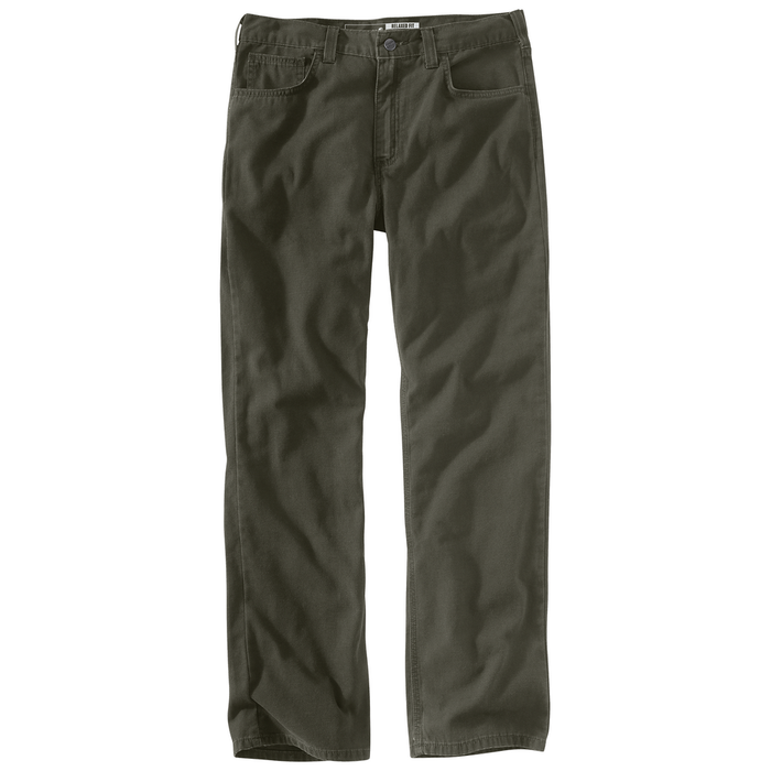 Rugged Flex Relaxed Fit Canvas 5-Pocket Work Pant - MOS-Moss | Carhartt 102517