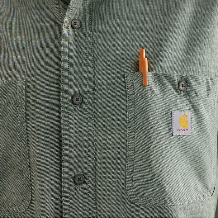 Rugged Flex Relaxed Fit Lightweight Short-Sleeve Plaid Shirt - GL0-Forestry Green Cross Weave | Carhartt 106745