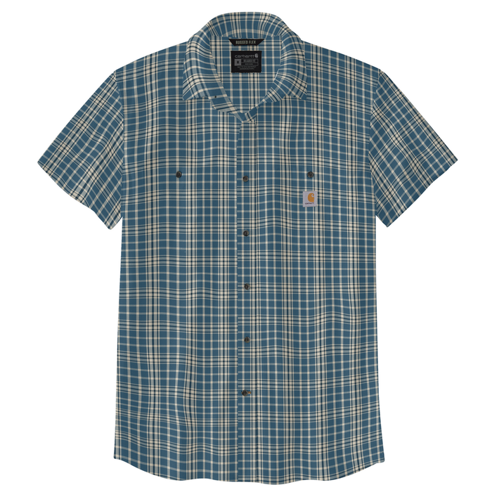 Rugged Flex Relaxed Fit Lightweight Short-Sleeve Plaid Shirt - HK8-Storm Blue | Carhartt 106745