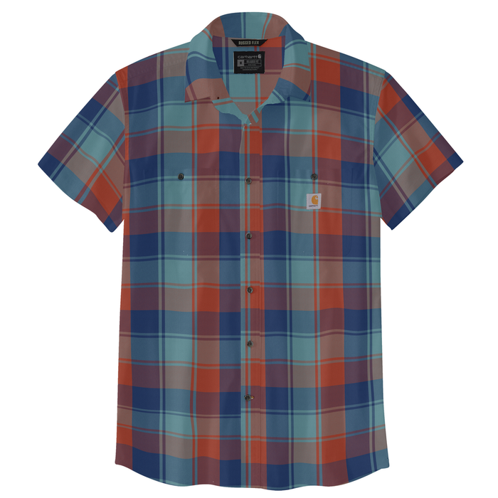 Rugged Flex Relaxed Fit Lightweight Short-Sleeve Plaid Shirt - HL2-Deep Ocean | Carhartt 106745