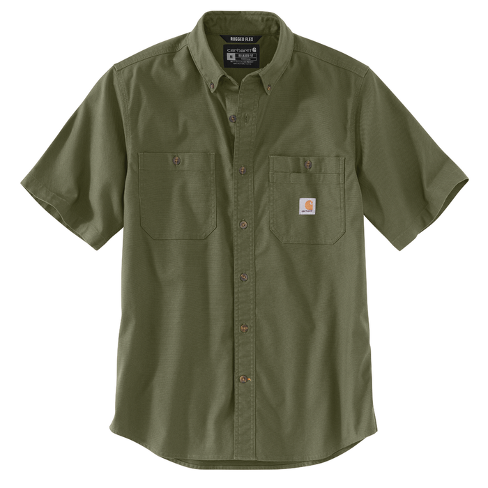 Rugged Flex Relaxed Fit Midweight Canvas Short-Sleeve Shirt - G72-Basil | Carhartt 103555