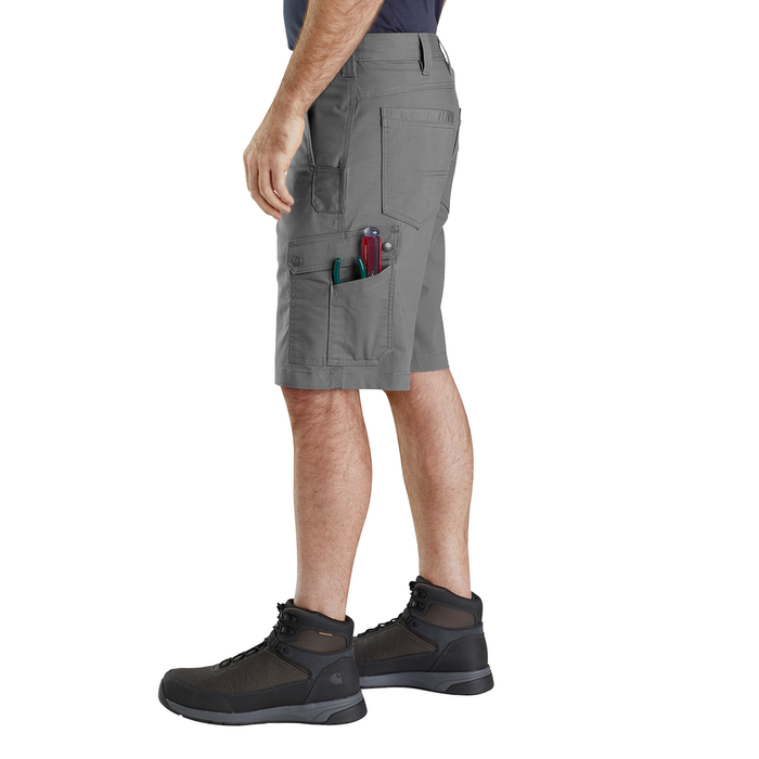 Rugged Flex Relaxed Fit Ripstop Cargo Work Short - 075-Steel | Carhartt 104727