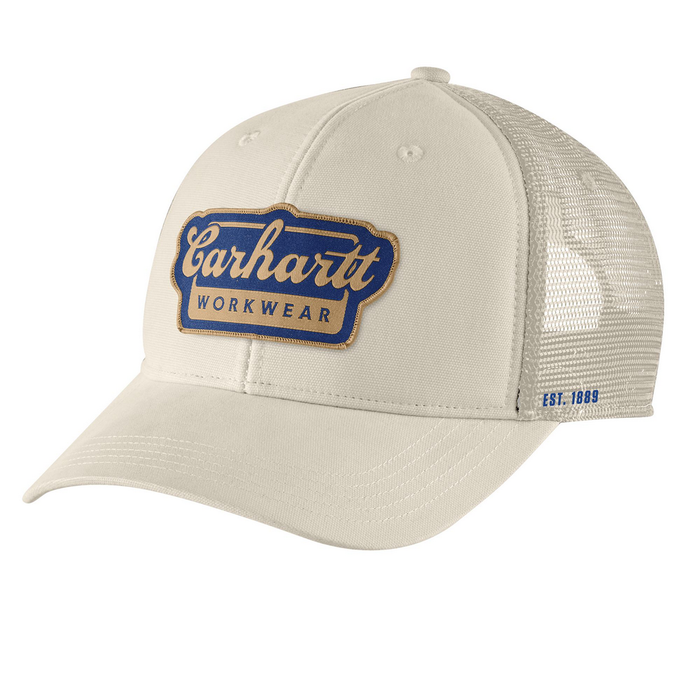 Rugged Flex Twill Mesh-Back Script Patch Cap - A35-Chalk | Carhartt 106738