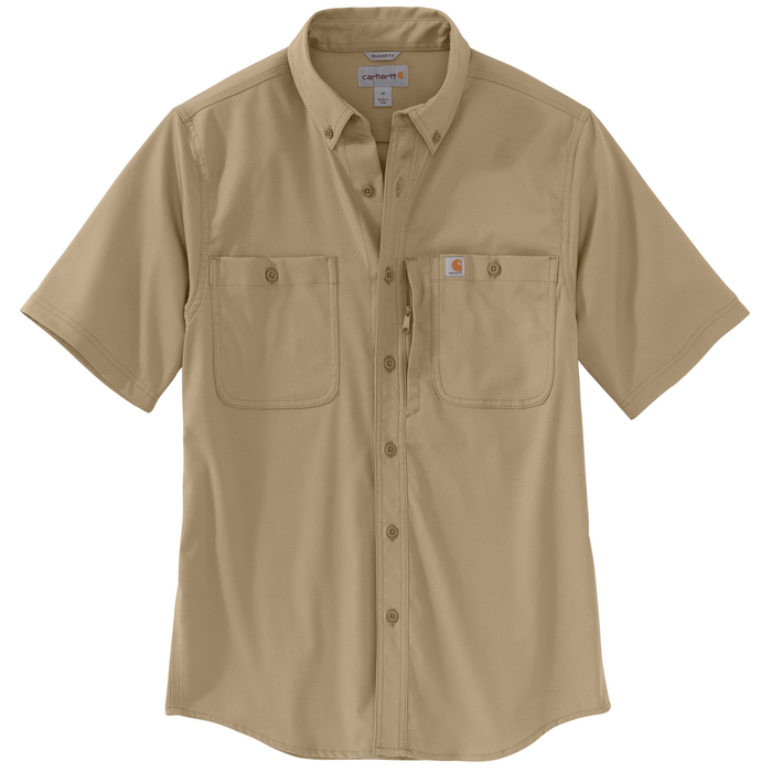 RUGGED PROFESSIONAL™ SERIES Relaxed Fit Canvas Short Sleeve Work Shirt - DKH-Dark Khaki | Carhartt 106688