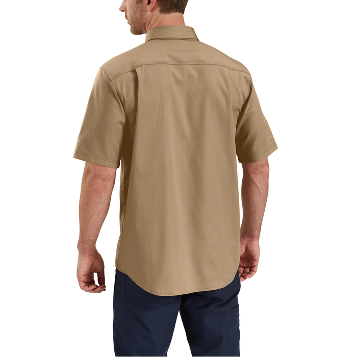 RUGGED PROFESSIONAL™ SERIES Relaxed Fit Canvas Short Sleeve Work Shirt - DKH-Dark Khaki | Carhartt 106688