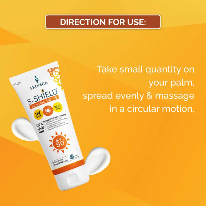S-Shield Sunscreen Gel SPF 50+ PA+++ | Broad Spectrum UVA/UVB, Blue Light & IR Protection | Water-Resistant, Non-Comedogenic