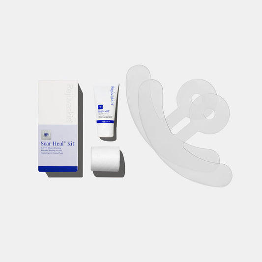 Rejûvaskin Breast Anchor Scar Heal Kit with silicone sheets and scar gel
