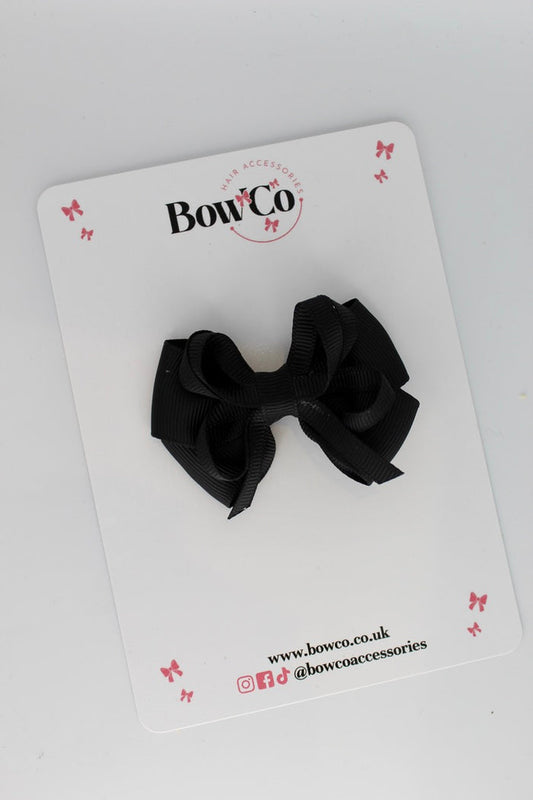 School Bow Black - Double Bow - Clip