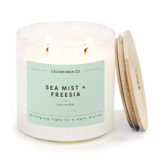 Sea Mist + Freesia - Glass Tumbler Soy Candle