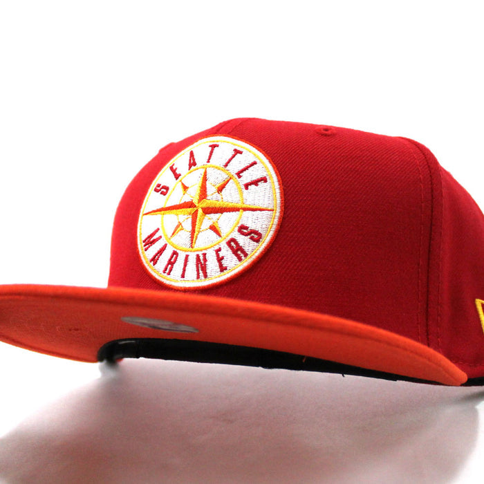 Seattle Mariners New Era 59Fifty Fitted Hat (Red Orange Yellow)